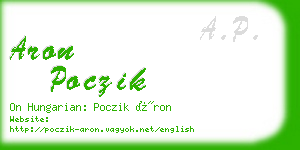 aron poczik business card